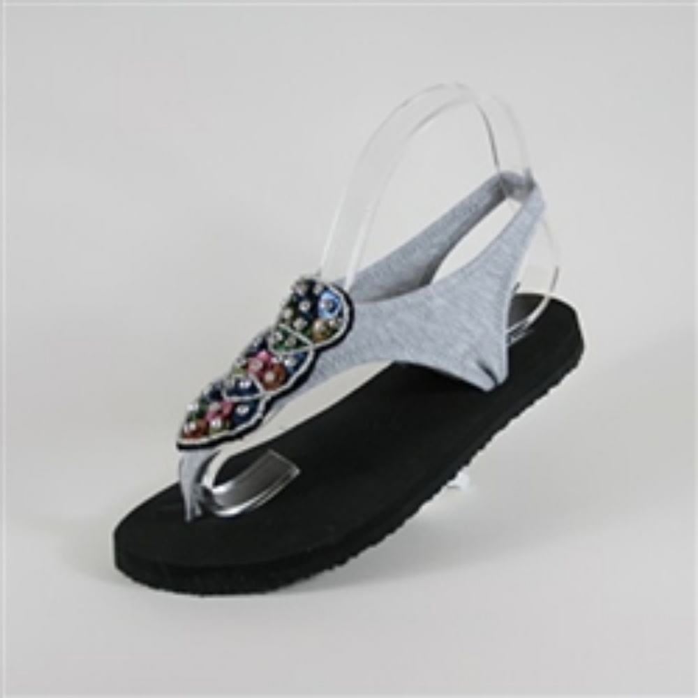 Topsies Heather Grey Stretch Sandal Yoga Flip Flop